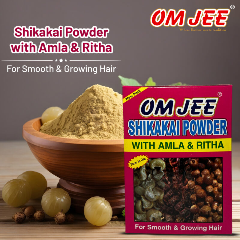 Om jee shikakai powder with amla & ritha 200gm - Image 2