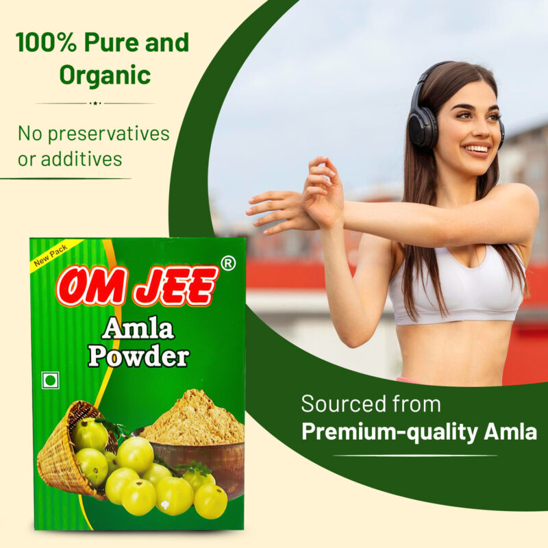 Omjee 100% Pure Amla Powder – 200gm | For Hair, Skin & Immunity - Image 5
