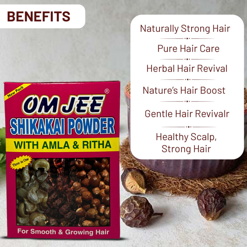 Om jee shikakai powder with amla & ritha 200gm - Image 6